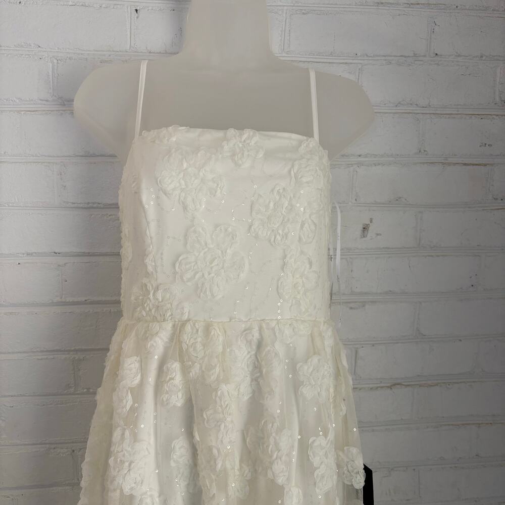 Lulu's Delightful Charisma White Embroidered Sequin Mesh Midi Dress Small Bridal - Picture 3 of 10